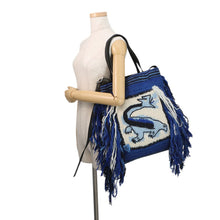 将图像加载到图库查看器中，LOEWE Dragon knit bag - William De Morgan collaboration Blue/Black/Multicolor Wool Leather
