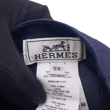 将图像加载到图库查看器中，HERMES Cap Davis Sunshine Size 59 Navy Cotton

