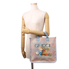 将图像加载到图库查看器中，GUCCI GUCCI x Peter Rabbit Children's Tote Bag Light Blue/Multicolor605831 498879 Canvas
