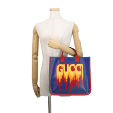 Load image into Gallery viewer, GUCCI Children's Tote Bag Blue/Red/Orange550763 PVC Coated Canvas
