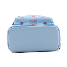 将图像加载到图库查看器中，MCM Visetos Stark Backpack Blue/PinkMMKASVE14H2001 Leather Size Mini
