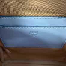 将图像加载到图库查看器中，MCM Visetos Stark Backpack Blue/PinkMMKASVE14H2001 Leather Size Mini
