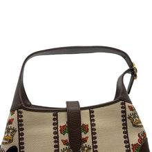 将图像加载到图库查看器中，GUCCI Jackie 1961 MUSIC IS MINE Shoulder Bag Brown/Multicolor636706 Canvas Leather Size Small
