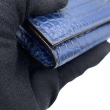 Load image into Gallery viewer, JIMMY CHOO Martina Long Wallet Blue Croco embossed leather

