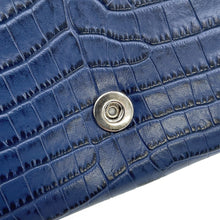 Load image into Gallery viewer, JIMMY CHOO Martina Long Wallet Blue Croco embossed leather
