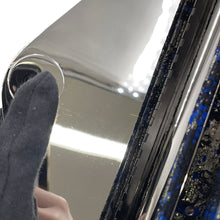 将图像加载到图库查看器中，JIMMY CHOO Floral Embroidery Clutch Bag Blue/Silver Canvas
