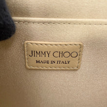 将图像加载到图库查看器中，JIMMY CHOO Floral Embroidery Clutch Bag Blue/Silver Canvas
