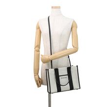将图像加载到图库查看器中，BALENCIAGA Hardware 2WAY Bag Small White/Black671402 Canvas Leather Size S
