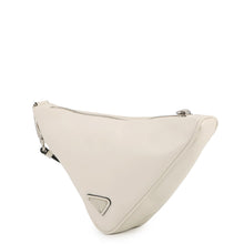 将图像加载到图库查看器中，PRADA Triangle Clutch Bag White1NE039 Leather
