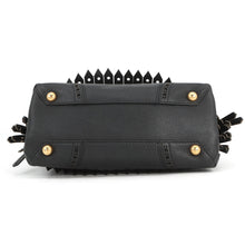 将图像加载到图库查看器中，BURBERRY Fringe Banner Tote 2-Way Bag Black40683431 Leather Size Small
