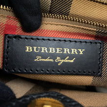将图像加载到图库查看器中，BURBERRY Fringe Banner Tote 2-Way Bag Black40683431 Leather Size Small

