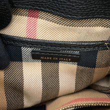 将图像加载到图库查看器中，BURBERRY Fringe Banner Tote 2-Way Bag Black40683431 Leather Size Small
