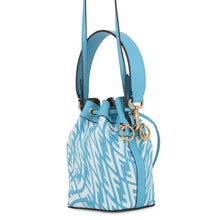 Load image into Gallery viewer, FENDI Mini Montresor 2WAY Bag Blue/White8BS010 PVC Leather
