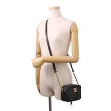 将图像加载到图库查看器中，GUCCI GG Marmont Shoulder Bag Black634785 525040 Leather
