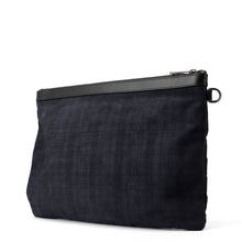 Load image into Gallery viewer, JIMMY CHOO Derek Starr Studded business bag Navy/Black Denim suede leather

