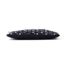 Load image into Gallery viewer, JIMMY CHOO Derek Starr Studded business bag Navy/Black Denim suede leather
