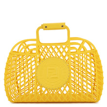 将图像加载到图库查看器中，FENDI basket Yellow8BH389 Plastic Leather Size Medium
