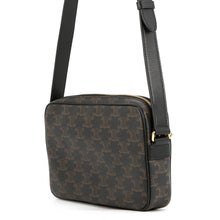 Load image into Gallery viewer, CELINE Triomphe Medium Messenger Bag Black/Brown194502CIM.38NO PVC Leather
