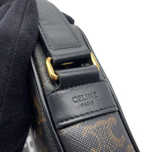 Load image into Gallery viewer, CELINE Triomphe Medium Messenger Bag Black/Brown194502CIM.38NO PVC Leather
