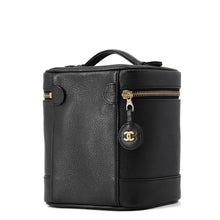 将图像加载到图库查看器中，CHANEL CC Logo vanity bag BlackA01998 Caviar Leather
