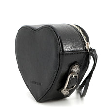 将图像加载到图库查看器中，BALENCIAGA Lucagol Heart Pouch Black7716741VG9Y1000 Leather
