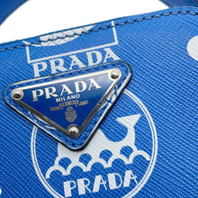 Load image into Gallery viewer, PRADA Marine print 2-way bag Blue/White2VH067 Leather
