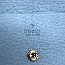 将图像加载到图库查看器中，GUCCI Double G Chain wallet Light Blue701074 Leather
