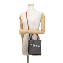将图像加载到图库查看器中，CELINE Triomphe Mini Vertical Cabas 2WAY Bag Tan194372 PVC Leather
