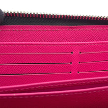 将图像加载到图库查看器中，LOUIS VUITTON Zippy Wallet Noir/Hot pinkM64838 Epi Leather
