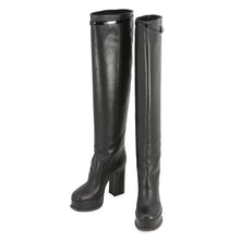 将图像加载到图库查看器中，LOUIS VUITTON Westside Line Long Boots Noir Leather Size 36 1/2
