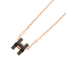 将图像加载到图库查看器中，HERMES Pop Ash Necklace Size Mini Black Metal Lacquer
