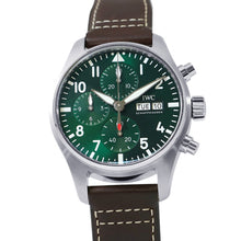 Load image into Gallery viewer, IWC Pilot watch Chronograph 41 W41mm Stainless Steel Leather Green DialIW388103
