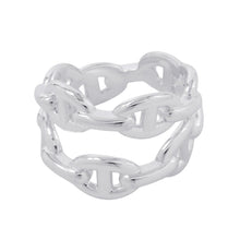 Load image into Gallery viewer, HERMES Chaine d'Ancre Double Row Ring Size 53/#13 SV925
