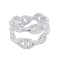 HERMES Chaine d'Ancre Double Row Ring Size 52/#12 SV925