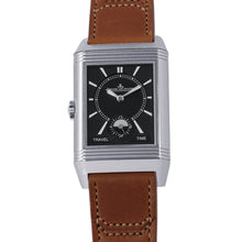 将图像加载到图库查看器中，JAEGER-LE COULTRE Reverso Classic Duo Small Second H47mmxW28.3mm Stainless Steel Leather Silver/Black DialQ3848423
