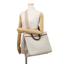 Load image into Gallery viewer, FENDI Sunshine Tote Bag Ivory/Brown8BH386 Canvas Leather Size Medium
