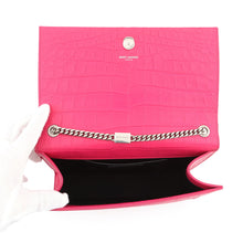 Load image into Gallery viewer, SAINT LAURENT PARIS Kate ChainShoulder Pink354119 Croco embossed leather Size Medium
