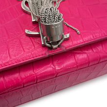 Load image into Gallery viewer, SAINT LAURENT PARIS Kate ChainShoulder Pink354119 Croco embossed leather Size Medium

