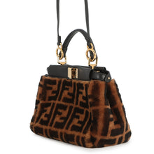将图像加载到图库查看器中，FENDI Peekaboo Brown/Black8BN244 Mouton Leather Size Mini
