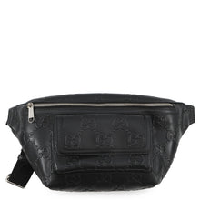 Load image into Gallery viewer, GUCCI GG embossed belt bag Black645093 Leather
