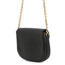 将图像加载到图库查看器中，CELINE Triomphe Maillon Chain Shoulder Black19134 Leather
