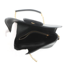 将图像加载到图库查看器中，CELINE Triomphe Maillon Chain Shoulder Black19134 Leather
