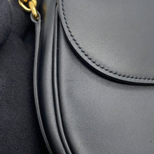 将图像加载到图库查看器中，CELINE Triomphe Maillon Chain Shoulder Black19134 Leather
