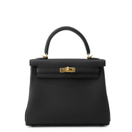HERMES Kelly Retourne Black Togo Leather Size 25