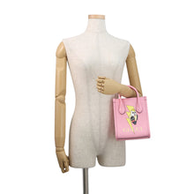 将图像加载到图库查看器中，GUCCI Bananya 2-way Tote Bag Pink/Yellow671623 Leather
