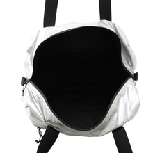 Load image into Gallery viewer, SAINT LAURENT PARIS Nook's Duffle 2-way Travel Bag Silver/Black581374 Nylon Canvas
