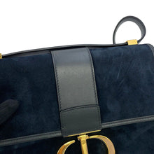 Load image into Gallery viewer, Dior 30Montaigne Shoulder Bag Navy Velvet Leather
