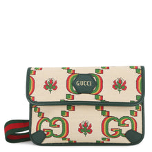 将图像加载到图库查看器中，GUCCI Crossbody Bag 100th Anniversary Beige/Green493930 Canvas Leather
