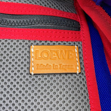 将图像加载到图库查看器中，LOEWE iNature Backpack Blue/Red/Brown Canvas
