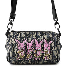 Load image into Gallery viewer, Dior Oblique Kids Rabbit Roller Shoulder Bag Black/Beige/PinkM9916SNHO_M884 Canvas Size Mini

